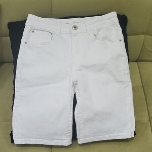 Zara Kids White Denim Shorts with Rolled Hem